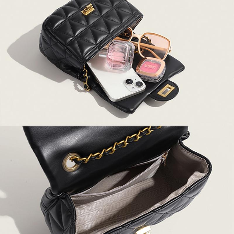 bag women's new crossbody bag bag summer fashion with small gold ball diamond lattice chain small square bag