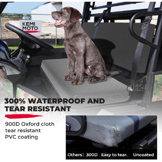 KEMIMOTO Front Bench Seat Cover Compatible With Kawasaki Mule PRO-FXT DXT FX DX 2015-2026 Replace OEM Part KAF080-039 Black Rear Seat Cover