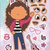 6Sheets Gabby'S Dollhouse Make A Face Puzzle Stickers Cartoon Parent-Child Interactive Puzzle Ledger Diy Face Stickers