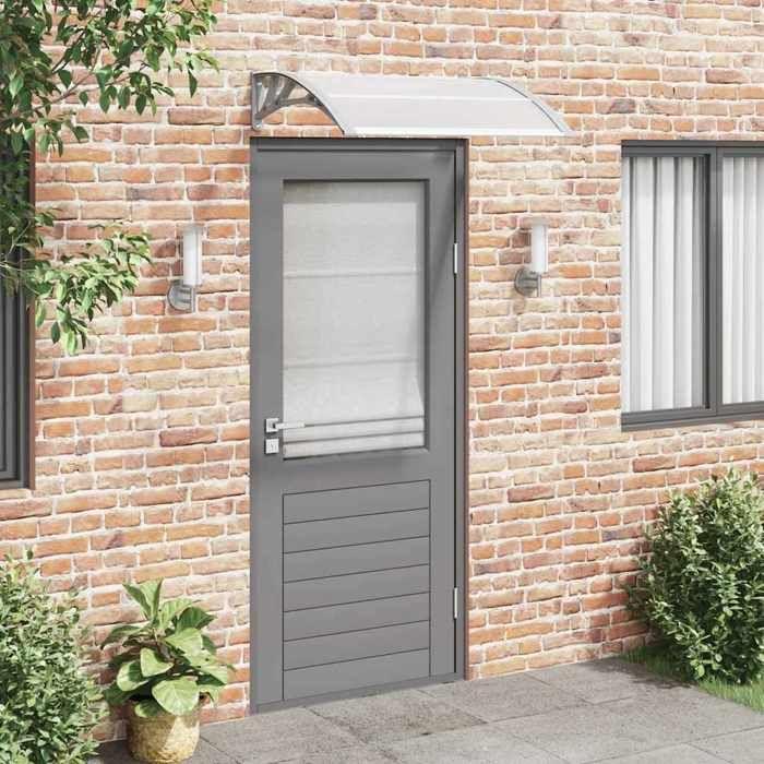 Door Awning - Exclusive House - Grey/transparent - 100 X 75 Cm - Polycarbonate/aluminium