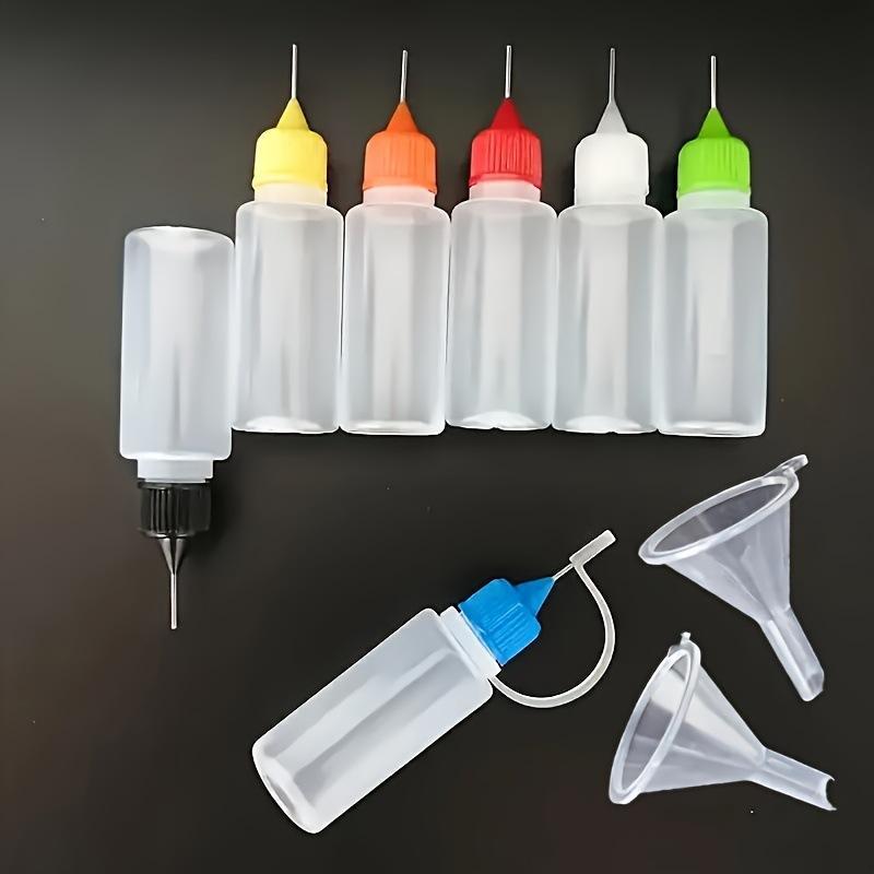 1 Set Klarplastik-Squeeze-Flaschen mit Nadelspitze und sicheren Deckeln für Klebstoff, Bastelmaterialien, Gewürze und Flüssigkeitsaufbewahrung