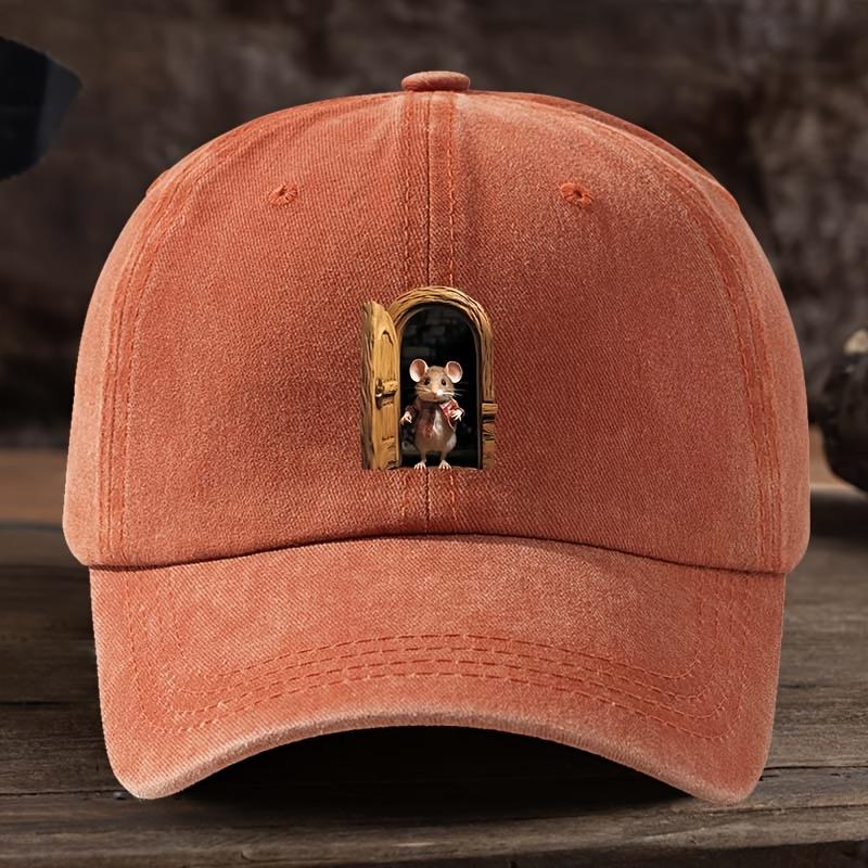 Cute Mouse Printed Baseball Hat Versatile Outdoor Leisure Fishing Hat Sunshade Duck Tongue Travel Hat