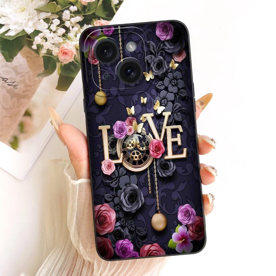 Daisy Bow Pattern Butterfly Flower Cherry Back Cover For iPhone 14 Pro Max Phone Case Soft Silicone Casing On iPhone14 14Plus