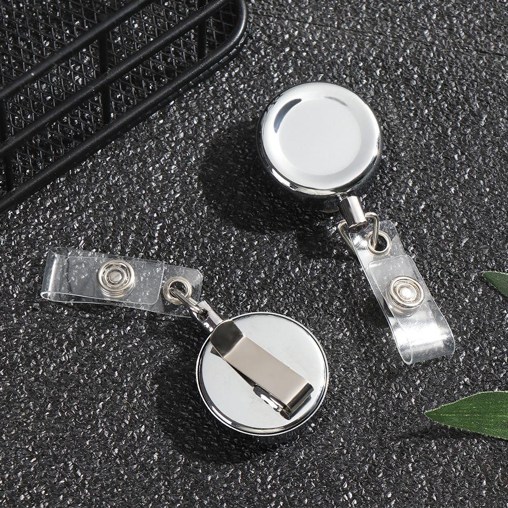 1pc Clip Anti-Lost Clip Metal ID Name Card Retractable Key Ring Badge Holder Lanyards