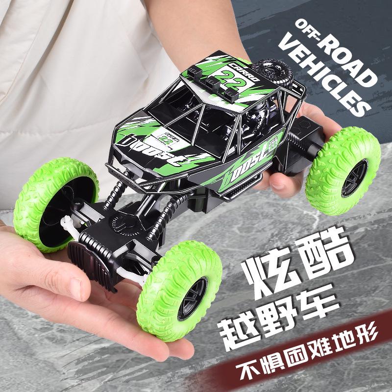 Off-Road Remote Control Climbing Car: High-Speed, 2.4G, Four-Channel, Rechargeable with Lights – Dynamic Toy Vehicle for Kids.