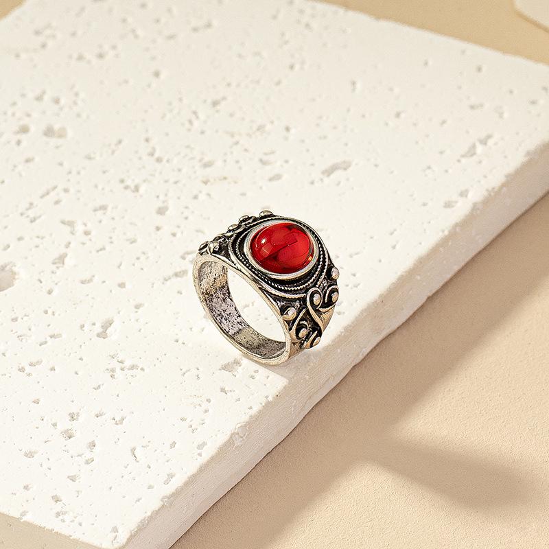 

French Retro Ruby Ring: Women s Luxurious Korean-Style Fashion