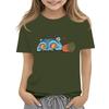 Boys Girls Round Neck Casual Printed Short-sleeved T-shirt Top