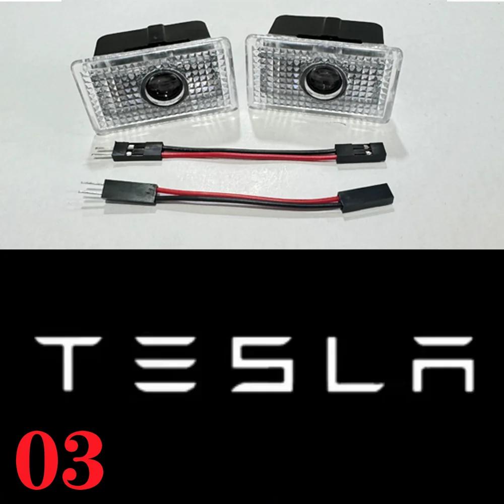 

Car Sticker Tesla Tesla 2Pcs Car Door Projector Welcome Lights Accessories For Tesla Model 3 S X Y Cybertruck Roadster SpaceX Ca