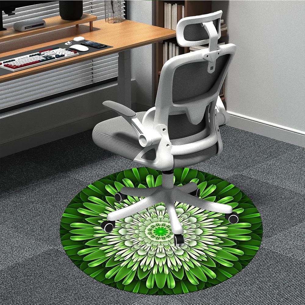 

1pc Green Floral Pattern Chair Carpet for Office, Soft Flannel Throw Mat, Perfect for Office,Holiday Party Decoration Choice yy251113185 80cm by 80cm