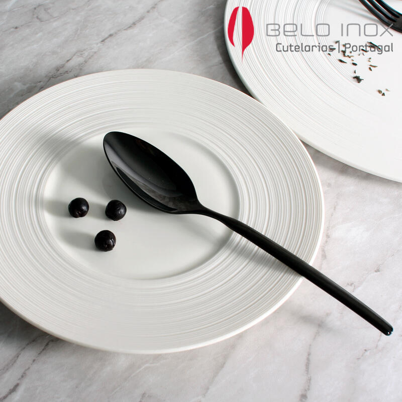 [belo inox] Platinum Titanium Black Steak Spoon