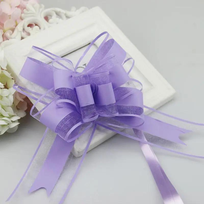 10pcs Wedding Car Ribbon Pull Bows Knot Gifts Wrapping Wedding Car Decor Birthday Party Supplies Chairs DIY Home Decorations