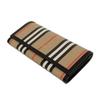 Used 11033 Icon Stripe Continental Wallet 8026001 7940 Nova Check Embossed Logo Logo Foil Stamp Beige Unisex from Japan