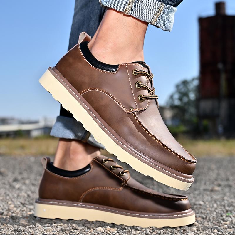 Fashion Four Seasons Derby Men's Shoes DRESS New Retro Design Styles Leisure Party Business Office Quality Adult Shoes Successful Person