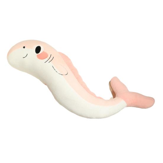 Plush Whale Body Pillow Checkered Healing Stress Relief Pillow Long Hugging Pillow for Side Sleepers And Cuddling