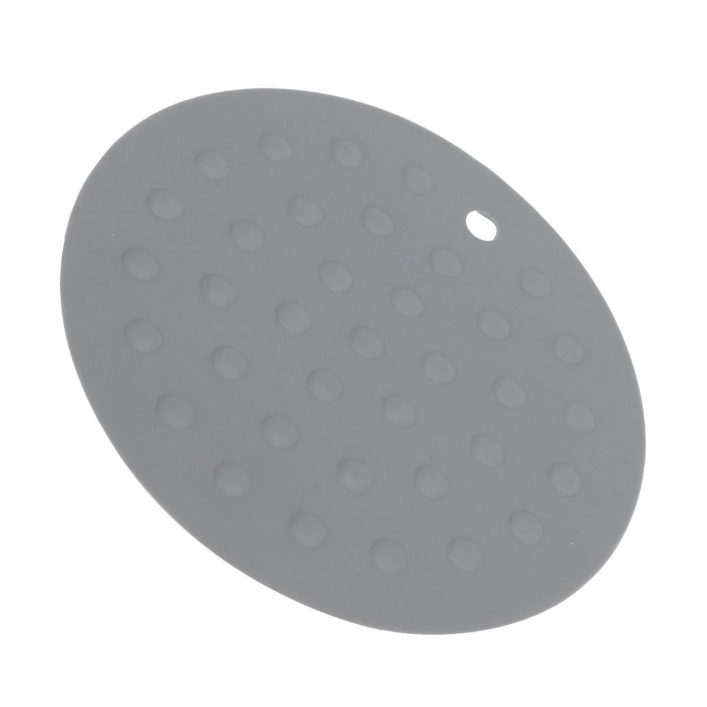 Round Shape Silicone Pad Kitchen AntiScald Insulation Dish Placemat for Kitchen Home(Dark Gray )