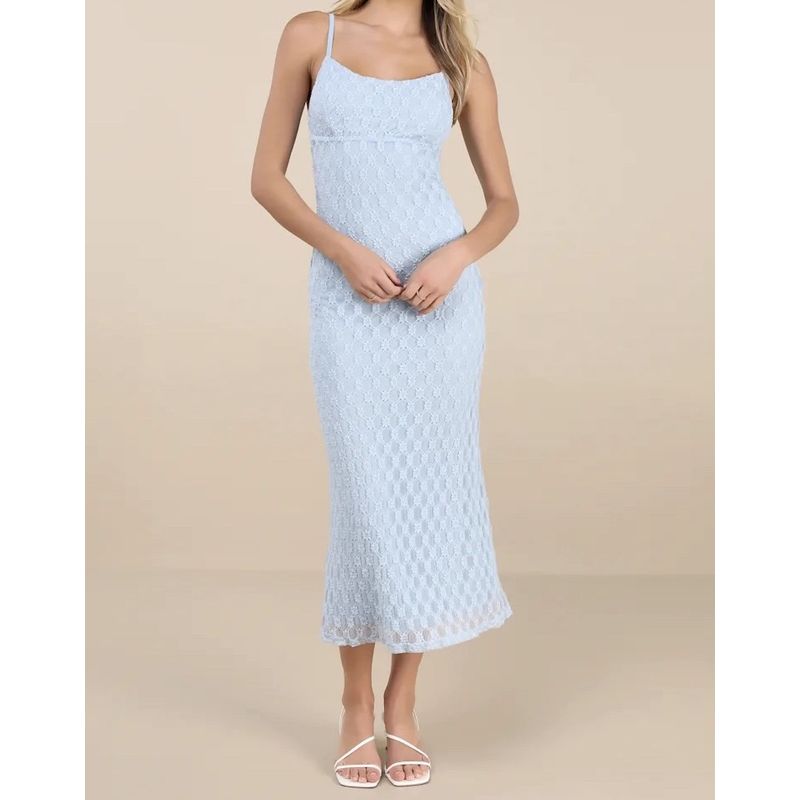 

Foreign Trade Lady Pure Desire Sling Fashion Waist Hugging Slimming Gyaru Pure Desire Summer New Figure Show Sheath Dress Blue S