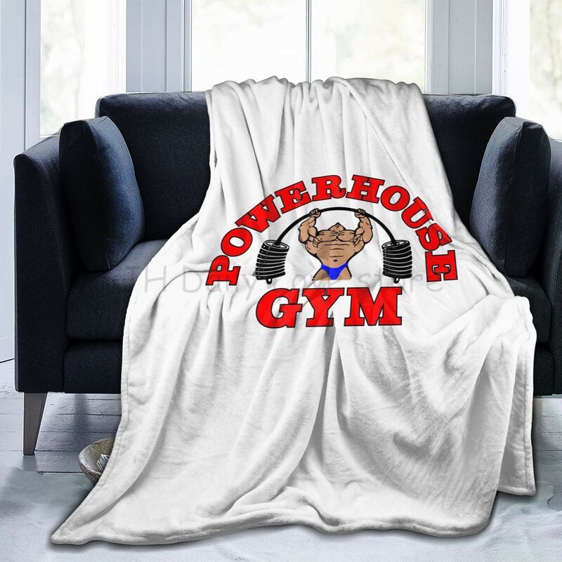 Powerhouse Gym Print Flannel Throw Blankets Soft Cozy Travel Blanket Lightweight Warm Fluffy Plush Blanket for Sofa Couch Bed