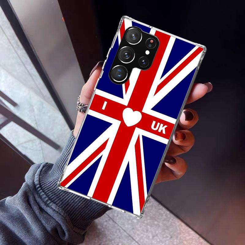 Union Jack England UK Flag Phone Case For Samsung Galaxy S23 S24 S25 Edge S26 Ultra S22 + S21 Plus S20 FE Cover Silicone Print S