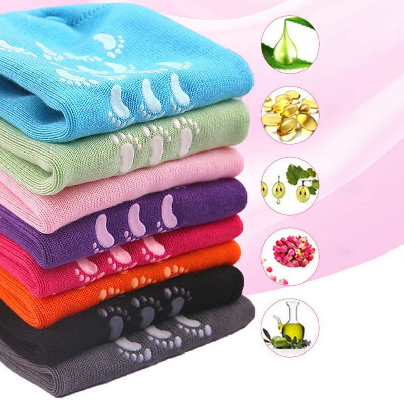 Reusable Cotton Gauze Gel Foot Care Socks for Deep Moisturizing Cracked Heel Overnight Day or Night Use Socks