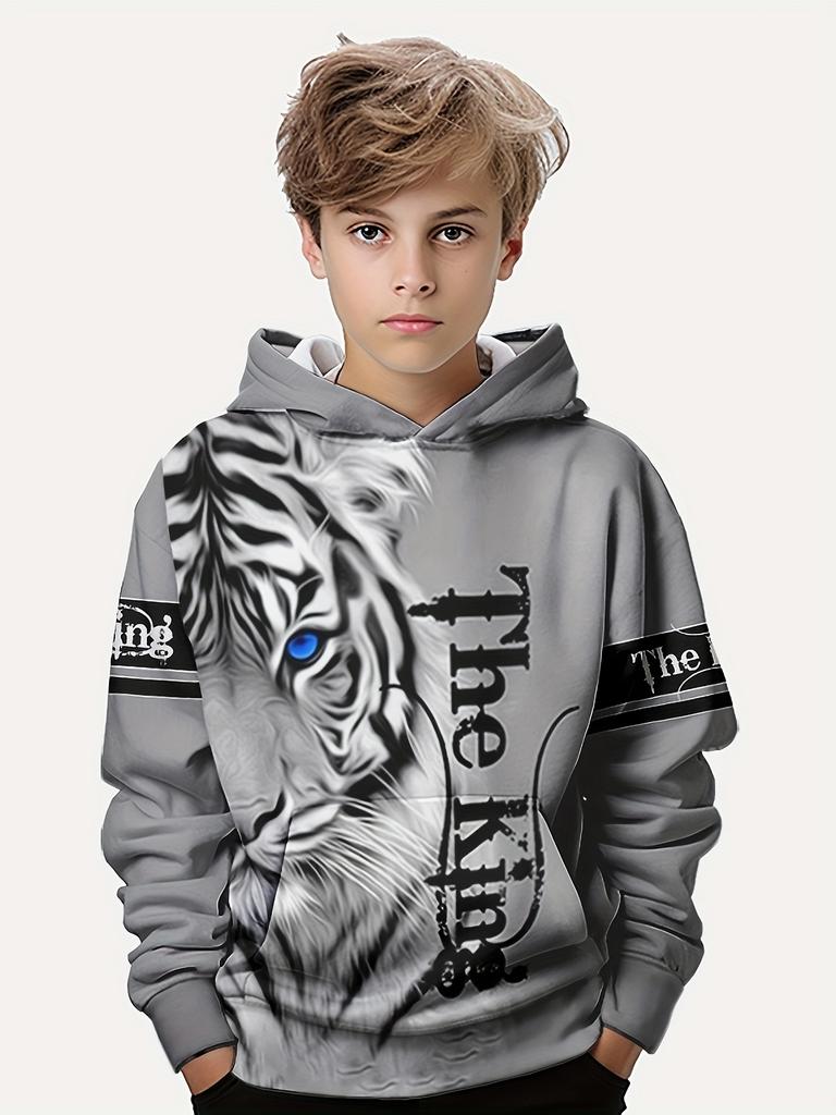 Kids Clothes Boys Hoodies Long Sleeve 3D Tigers Print Children Spring Fall Clothes Casual Outdoor Stylish Boy Girl Clothes Tops