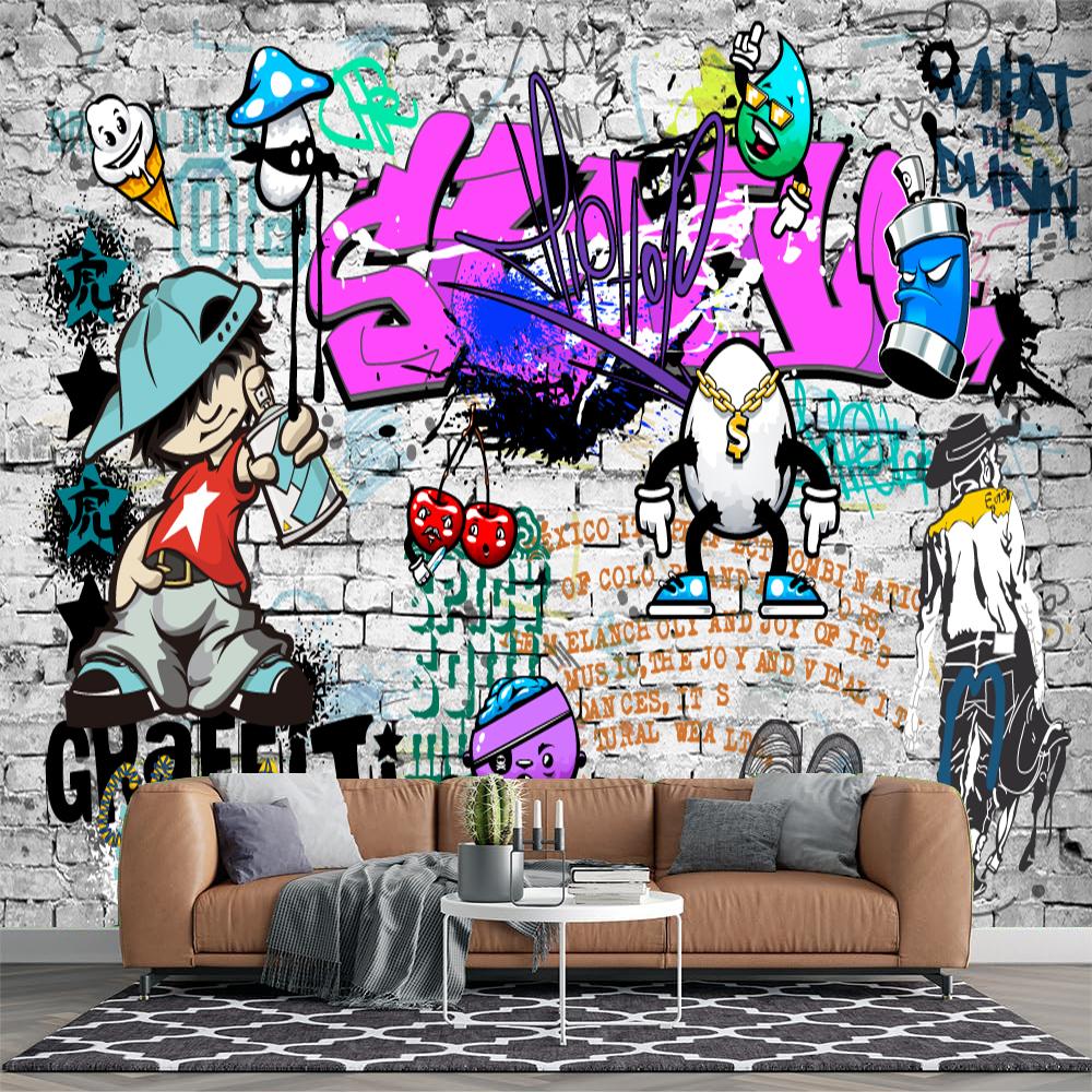 

Граффити Мурал Модный Стиль Тренд Уличные Граффити 3D Обои Большая Кирпичная Стена Мурал Обои для Спальни 200 cm(W) x 140 cm(H)