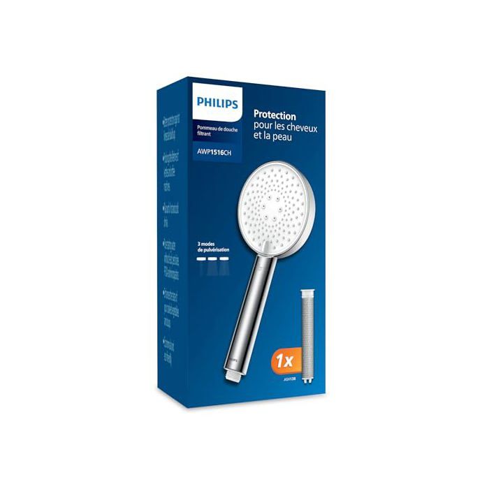 Soffione doccia con filtro - PHILIPS - Modello Philips - Elimina il cloro - 3 modalità - Risparmio idrico 5,9 L/min