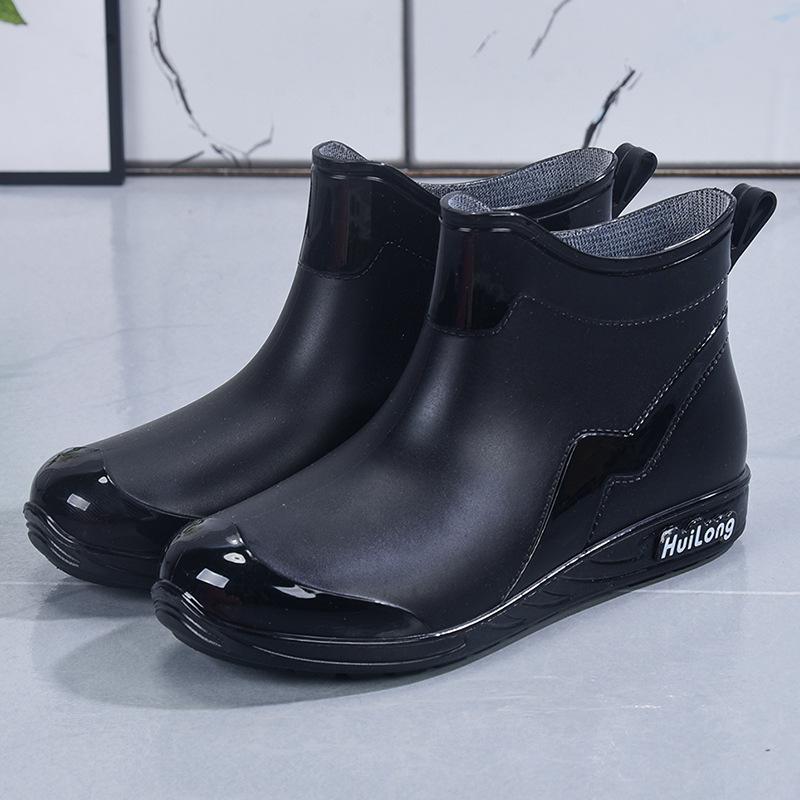 Winter non-slip thickened rain boots versatile casual waterproof shoes adult work overshoes outer wear rubber shoes kitchen rain shoes short tube
