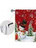 2pcs Christmas snowman pine tree curtains   pole pocket design   protect privacy   suitable for decorating various scenes