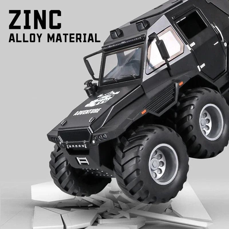 1/24 Scale Shaman 8X8 Alloy Car Model Light & Sound Effect Diecast Car Toys for Boys Birthday Gift Kids Toys Car Collection