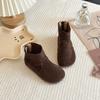2025Autumn Winter Baby Boys Girls Boots Oxford Suede Children Casual Shoes Outdoor Anti-slip Infant Shoes Plush Kids Ankle Boots