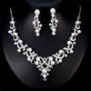 Faux Pearl Necklace Earrings Women Bride Jewelry Set  Gift