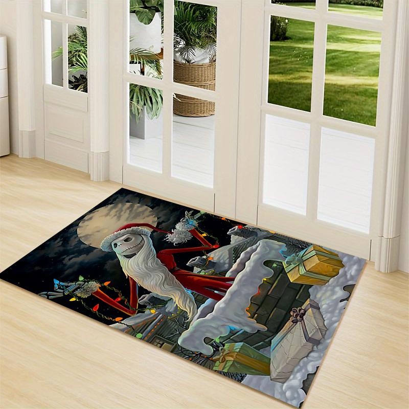 1Pc Jack Sally'S Winter Romance Carpet Rug Soft Washable Antislip Home Living Room Sofa Mats Personalized Christmas Rug