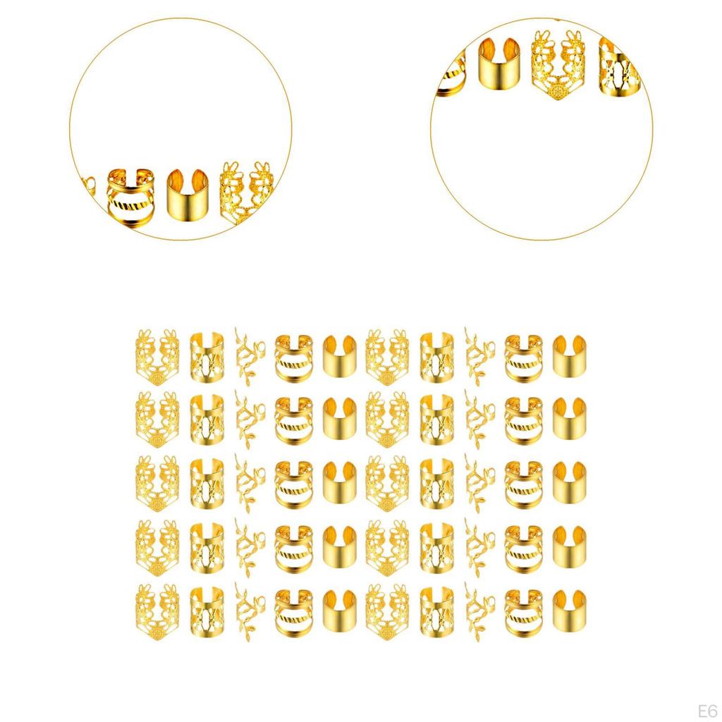 Braids Clips Dreadlocks Beads Adjustable Hair Cuffs Rings Dreadlock Accessories Braiding