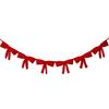 Yousheng 6Pcs Red Velvet Bow Tie Wreath Bowknot Garland Christmas Decor Home Entryway Indoor Holiday Decoration with Ropes