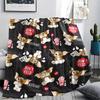1PC Gremlins Print Flannel Blanket, High quality All Seasons, Home Decor, Warmth and Comfort, Perfect for Christmas Gifts