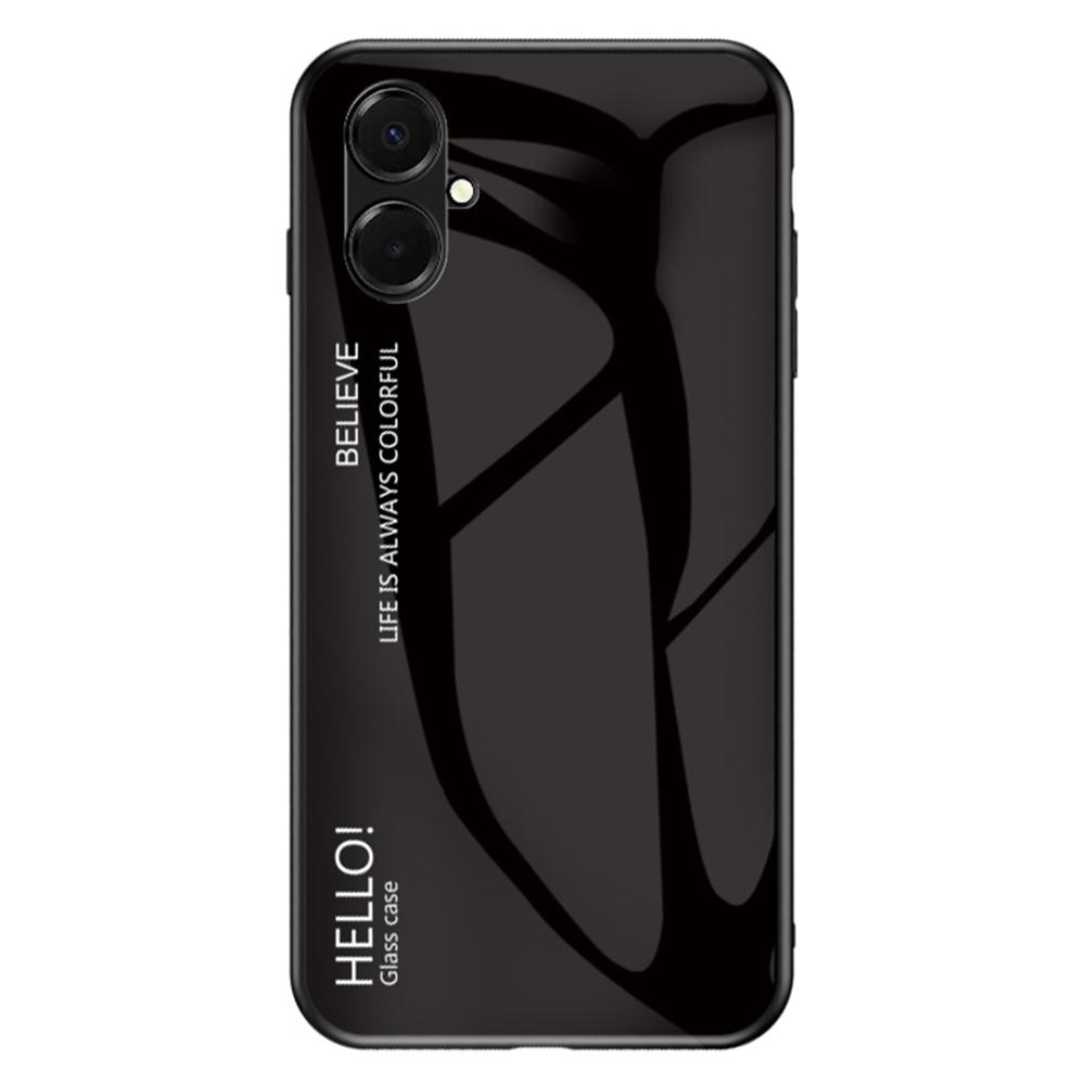 

For Samsung Galaxy A07 4G Case Anti-Scratch Tempered Glass+PC+TPU Phone Cover Black