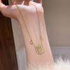 Luxury Vintage Star Compass Necklace Sparkling Full Diamond Fish Scale Layered Cross Tassel Collarbone Chain for Women