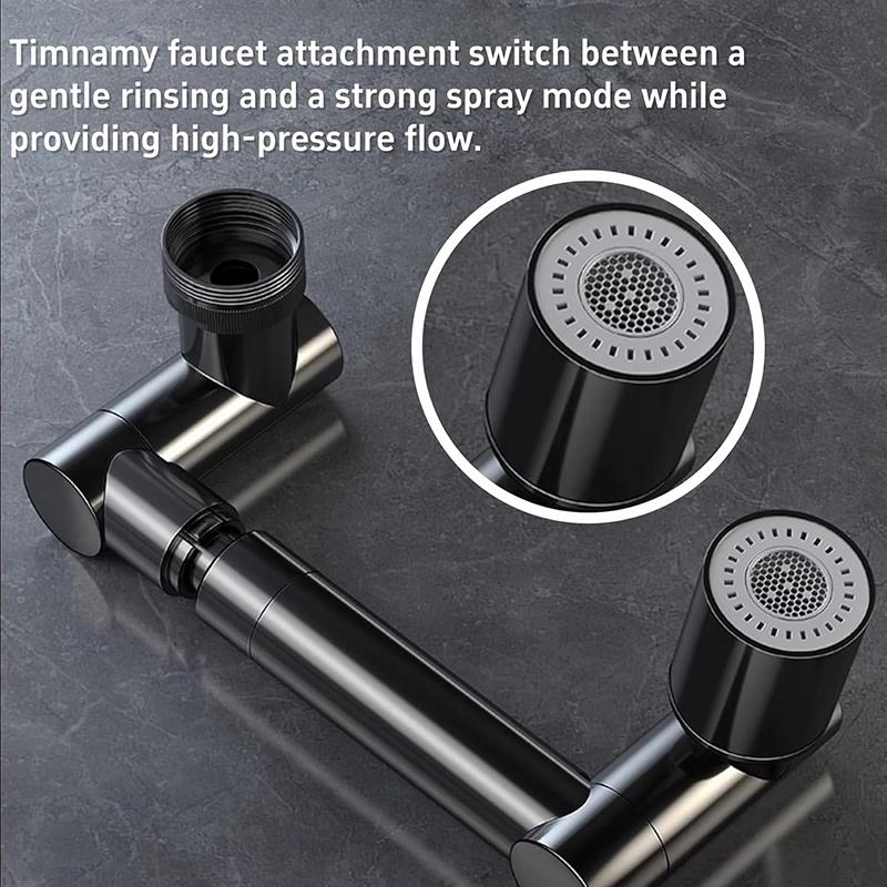 1440° Rotatable Scalable Metal Faucet Bathroom Tap Splash-Proof Bubbler Kitchen Faucet Filter Nozzle Tap Saving Water Extender