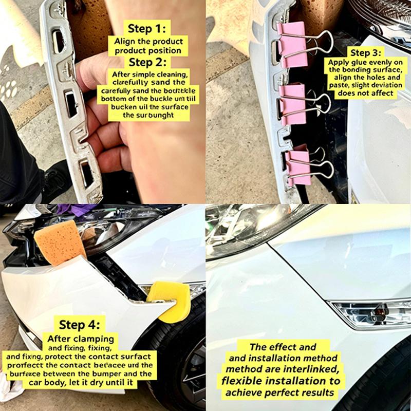 2Pcs Heavy Duty Stainless Steel Front Bumper Seam Adjustment Brackets for Car Exterior Tuning Modification