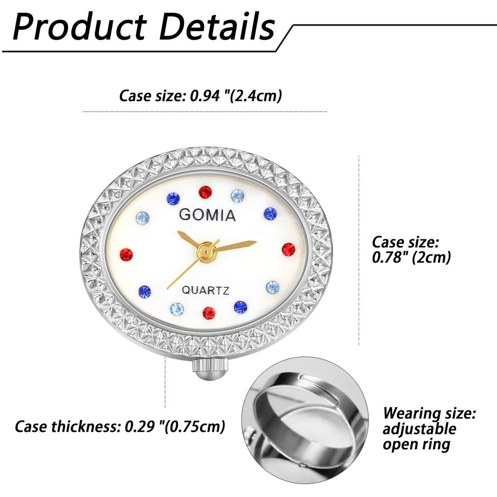 Ringuhr Damen Einheitsgröße Wasserdichte Ringuhr Analog Modisch Silber Damen Modeaccessoire Paket enthält Ringuhr