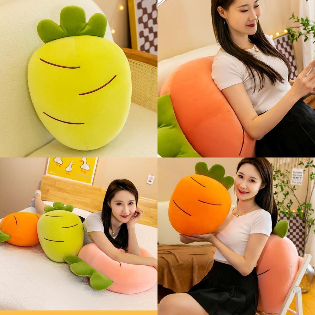 Soft Carrot Plush Toy Cartoon Vegetable Stuffed Pillow Creative Fluffy Doll Pink/orange/yellow/red 28/40/60/80cm