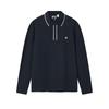Heritage Elite Classic Simple Fashion Casual Comfortable Versatile Knitted Long Sleeve Polo Shirt Men Tops Legendary-Blue F11M618206FNV