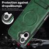 For iPhone 16 Case Compatible with MagSafe with Folded Kickstand PC Silicone Leather Phone Back Cover