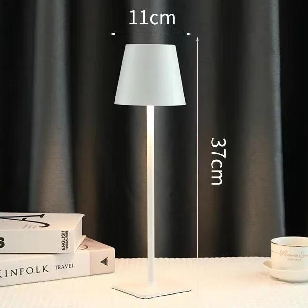 Rechargeable Table Lamp Modern LED USB Touch Switch Night Light Dimmable Hotel Cordless Desk Lamps for Living Room Restaurant