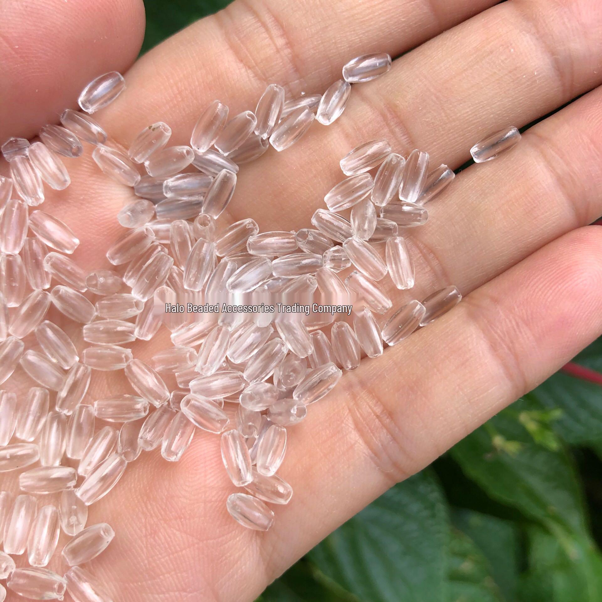 

Transparent Acrylic Water Drop Olive Beads, 3x6mm & 6x12mm, Handmade Rice Grain Beads for DIY Clothing Accessories. 4*8mm, 50g