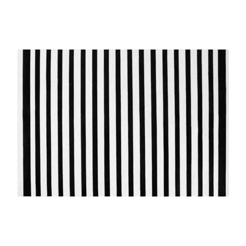 Simple Black Stripe Living Room Decoration Carpet Ins Nordic Bedroom Bedside Plush Non-slip Mat Luxury Study Cloakroom Soft Rug