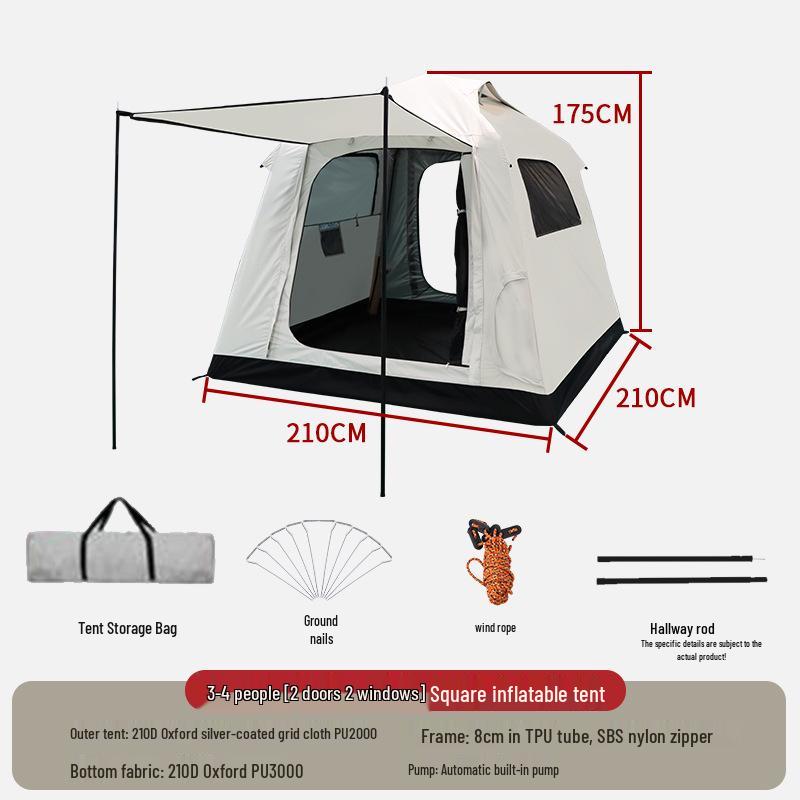 Tenda da campeggio gonfiabile automatica con telo - Rifugio esterno portatile due in uno, montaggio zero necessario