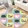 1pc Cat Faces Office Round Area Rug,  Mat Suitable ForOffice, Under Office Chairs Bedroom Living Room Home Decor, Room Deco