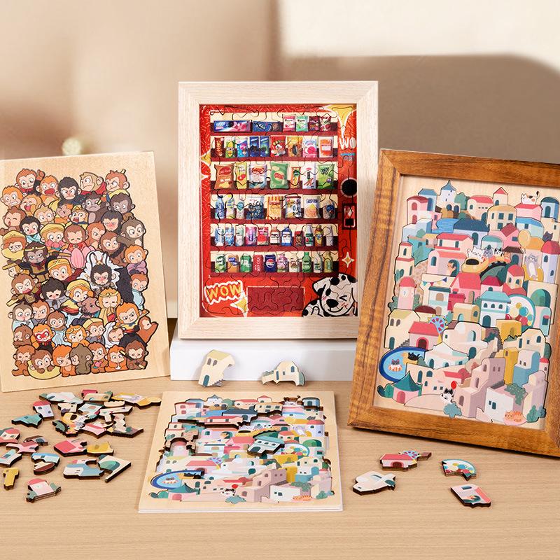 Adult Wooden Irregular Animal Stacking Puzzle - High Difficulty Odd-Shaped Educational Toy