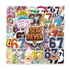 50-Sheet Creative Childlike Numbers & English Letters Graffiti Stickers Notebook Journal